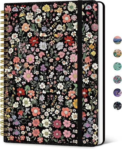Miniatura 26 de Taja Cuaderno de Diario en Espiral con Líneas para Mujeres, A5 Lindo Cuaderno de Tapa Dura con Rayas Universitarias para Trabajo y Toma de Notas