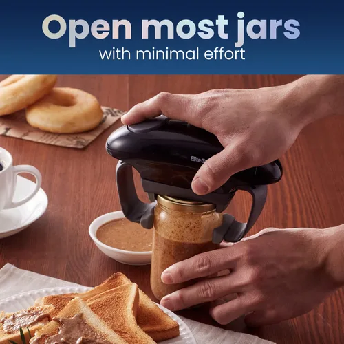 Miniatura 2 de Elite Gourmet EJO800 - Abridor de frascos eléctrico automático de alta potencia y torque con pilas, operación eléctrica de un solo toque, quita
