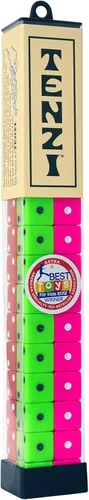 Juego de dados de fiesta TENZI – Una diversión rápida y divertida para toda la familia – 4 juegos de 10 dados de colores con tubo de almacenamiento