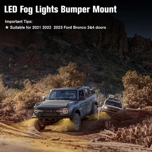 Miniatura 6 de Luz antiniebla LED para parachoques delantero con montajes, accesorios de lámparas antiniebla de parachoques modular, fuente de luz ámbar ultra