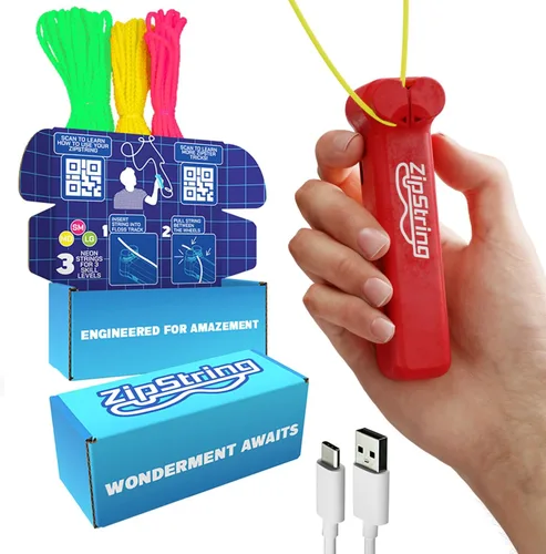 Miniatura 13 de ZipString Original - Como se ve en Shark Tank - Juguete clásico de lanzador de cuerda, perfecto para niños y adultos - Lanza un lazo de cuerda