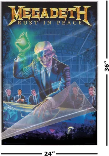 Miniatura 2 de Megadeth - Póster musical (portada del álbum: Rust In Peace) (Tamaño: 24" x 36") (póster laminado y tiras)