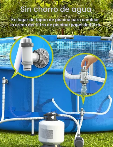 Miniatura 3 de SUMMERBUDDY Kit de piezas de piscina sobre el suelo, pieza de bomba de piscina de repuesto con válvula de émbolo dividida, válvula de émbolo
