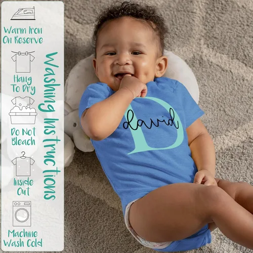 Miniatura 7 de Mameluco de bebé personalizado con inicial y nombre para baby shower Body personalizado para recién nacido Mameluco personalizado Bebe Lindo