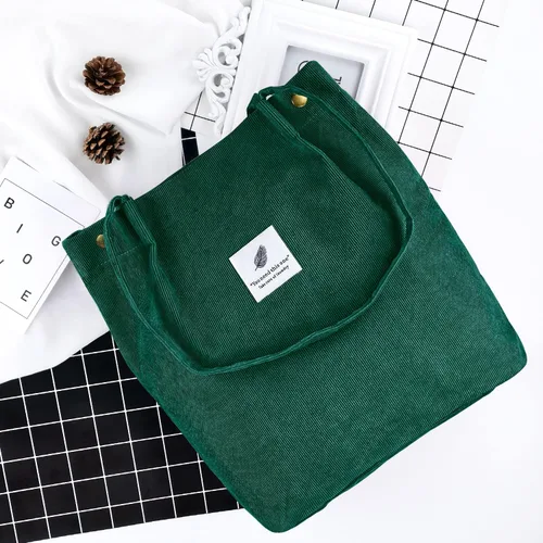 Miniatura 6 de Ayieyill - Bolsa de pana para mujer y niña, con correa de lona para colgar al hombro, bolsa con bolsillo