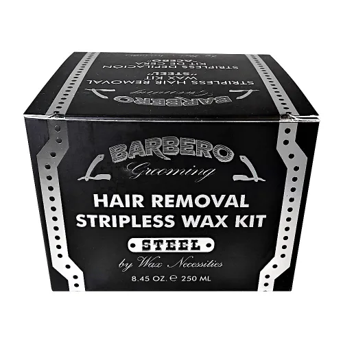 Miniatura 2 de Waxness Barbero - Juego de cera dura de acero para microondas, 8.45 fl oz (8.5 fl oz), cera dura sin tachuelas para el aseo de los hombres, eficaz