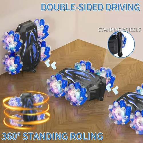 Miniatura 2 de Nuevo coche acrobático RC con detección de gestos con luces y música, coche de control remoto por gesto de mano que gira 360° controlado por ambos