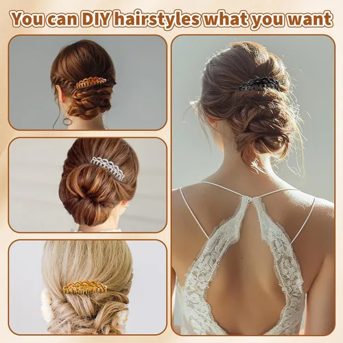 Miniatura 5 de Peinetas de pelo francés, 8 piezas, peines laterales para el cabello, peines decorativos para mujeres, juego de accesorios de plástico