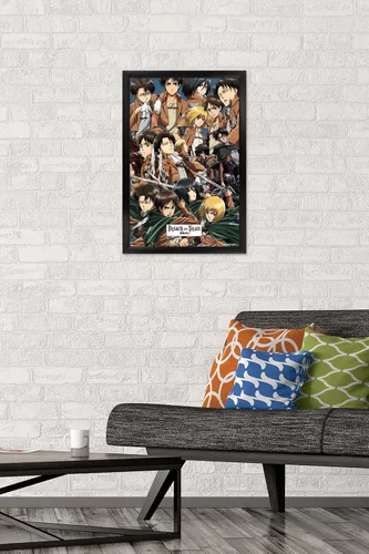 Miniatura 2 de Trends International Attack on Titan - Póster de pared, 22.375 x 34 pulgadas, póster y paquete de montaje Versión con marco negro