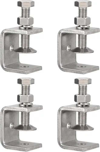 Paquete de 4 abrazaderas C de acero inoxidable 304 con abrazadera de tigre de apertura ancha estable de 1.181 in/1.18 pulgadas para carpintería,