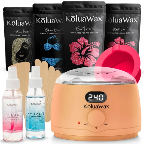 Miniatura 6 de KoluaWax Kit de Cera Premium para Mujeres - Apto para Principiantes - Kit Completo de Cera que incluye 14 oz de Perlas de Cera, Aplicador, Cuidado