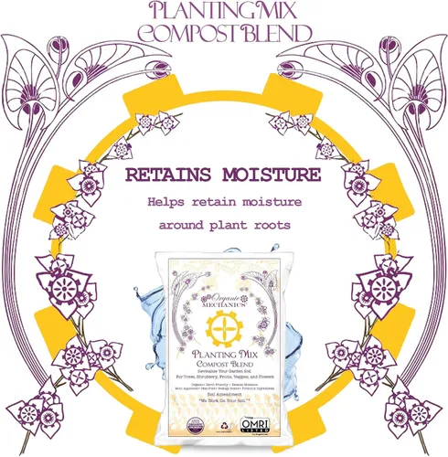 Miniatura 3 de Organic Mechanics Mezcla de abono para plantar, 1 pie cúbico, revitaliza el suelo del jardín con compost, corteza de pino, fibra de coco y lombrices
