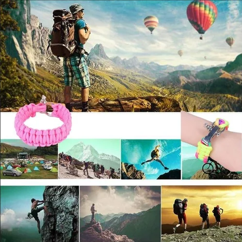 Miniatura 4 de Hewnda 10 juegos de grilletes de arco de aleación de zinc, hebillas de paracaídas, hebillas en D ajustables para pulseras de supervivencia de cuerda