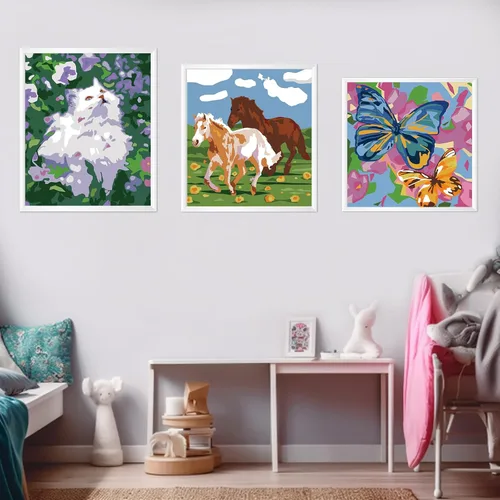 Miniatura 7 de Pintura por números para niños de 8 a 12 años - Juego de pintura acrílica, pintura por números, brilla en la oscuridad, manualidades DIY, incluye 3