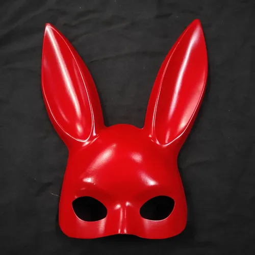 Miniatura 2 de Máscara de fiesta de Navidad, máscara de fiesta de Halloween, máscara de conejo linda máscara de bar KTV Party Bunny Mask (rojo)