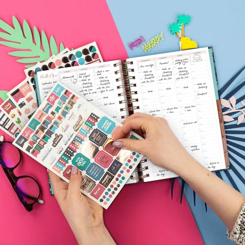 Miniatura 7 de PLANBERRY Planificador de horario por hora premium, organizador semanal sin fecha con ranuras de tiempo y presupuesto mensual, gestión del tiempo