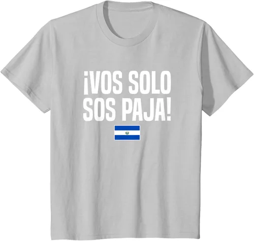 Miniatura 28 de Camiseta Vos Solo Sos Paja Salvadoran Slang Bandera de El Salvador, Negro