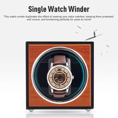 Miniatura 2 de CO-Z Automatic Single Watch Winder, USB Powered Winder for Single Watch, Wooden Watches Storage Box Display Case for Watch Collectors, Self Winding