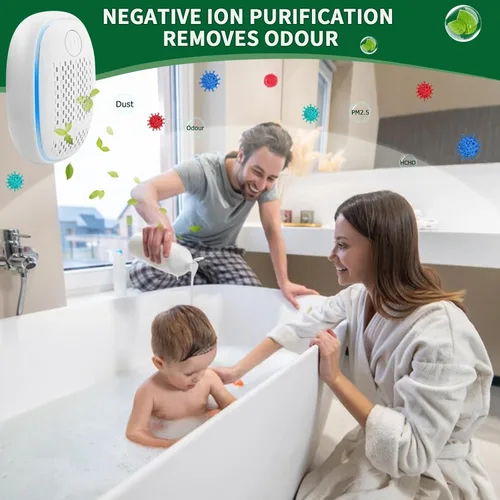 Miniatura 4 de Filtro HEPA de ionizadores de aire/purificador de aire enchufable para el hogar, sistema de filtración de iones negativos para baño, dormitorio
