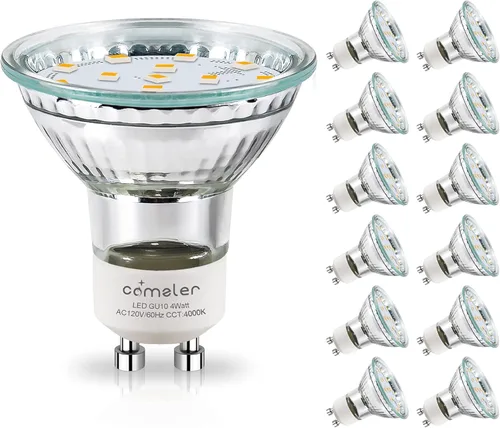 Miniatura 9 de comzler Bombilla LED GU10, 2700 K blanco cálido suave, equivalente a halógeno de 50 W, repuesto de iluminación de riel empotrado, 120 V, 4 W, 400