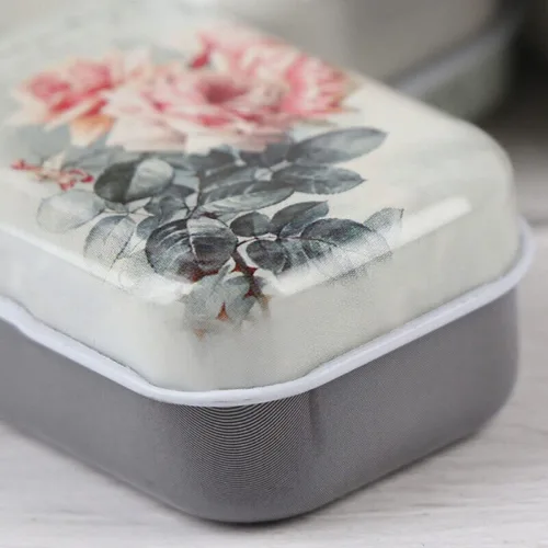 Miniatura 16 de 8 piezas de mini flores de estaño organizador de joyas caja de almacenamiento cajas decorativas pequeñas latas de metal floral con tapas