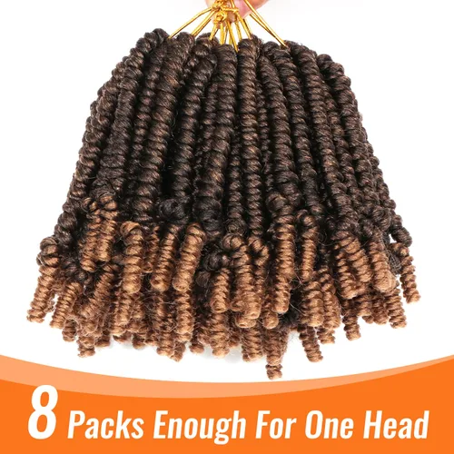 Miniatura 4 de 8 paquetes de cabello corto Bob Spring Twist de ganchillo para niños de 6 pulgadas, cabello de ganchillo pretrenzado estilo Passion Twist para T27#
