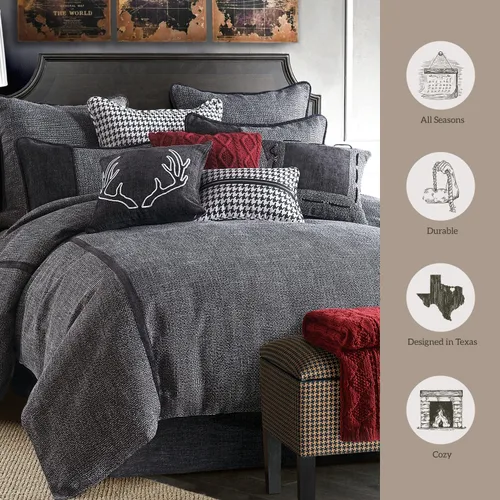 Miniatura 5 de HiEnd Accents - Juego de ropa de cama de lino acolchonado