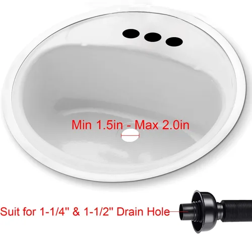 Miniatura 2 de Kit de drenaje de fregadero de baño con tubo P-Trap flexible y expandible antiolor, tubo de drenaje de fregadero de baño para agujero de 1-1/4
