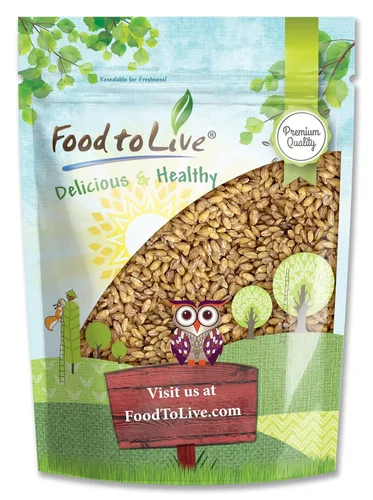 Food to Live Grano de cebada descascarada, 1 libra, 100% grano entero, vegano, ideal para hornear en casa, elaboración de cerveza, molienda. Rico en