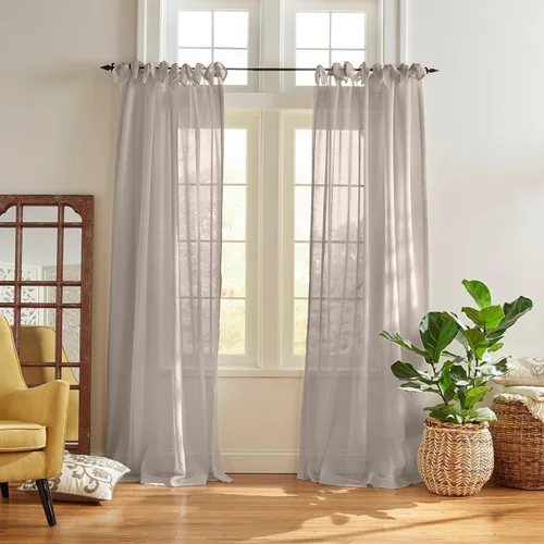 Miniatura 10 de Elrene Home Fashions - Panel de cortina de ventana con nudo superior transparente de Viena, 52 x 84 pulgadas (1 panel), azul grisáceo