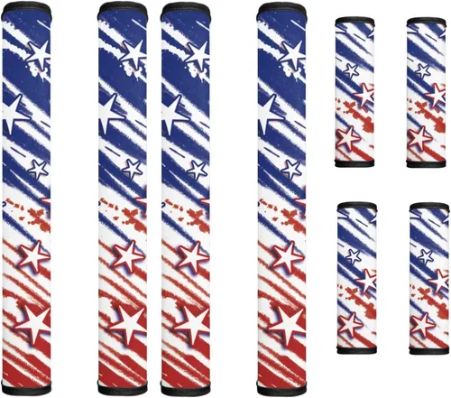 Miniatura 50 de America250 - Juego de 8 fundas antideslizantes para manijas de puerta de refrigerador, 4 de julio de 2026, protectores para nevera, horno, mantener