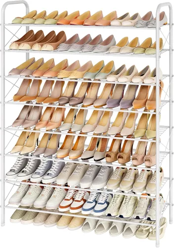 Miniatura 16 de Hoctieon Zapatero de 2 niveles para armario, zapatero de malla duradera, estante de zapatos de entrada, organizador de almacenamiento de zapatos