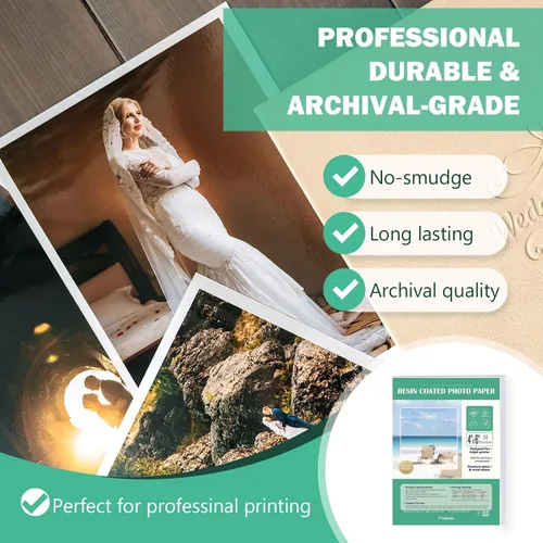 Miniatura 3 de Papel fotográfico RC brillante ultra premium, papel fotográfico profesional y pesado recubierto de resina metálica, impresora de inyección de tinta