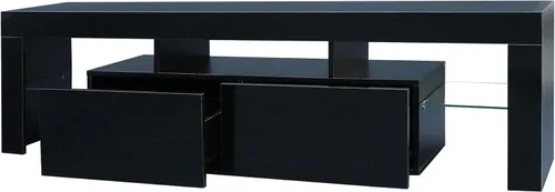 Miniatura 4 de Holaki Moderno soporte de TV LED de alto brillo con 20 luces de color, consola multimedia para TV de hasta 70 pulgadas, color negro