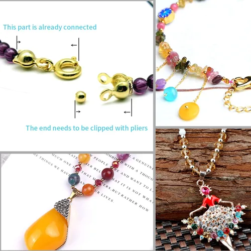 Miniatura 5 de Aylifu 2250 cuentas de tubo para hacer joyas, extremos redondos y sueltos, cuentas espaciadoras de metal para hacer joyas, 2 tamaños, 6