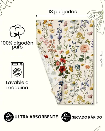 Miniatura 5 de Miss Adola - Juego de toallas de cocina de saco de harina - Juego de 2 toallas de cocina de primavera con asa para colgar 18x26 pulgadas, paños