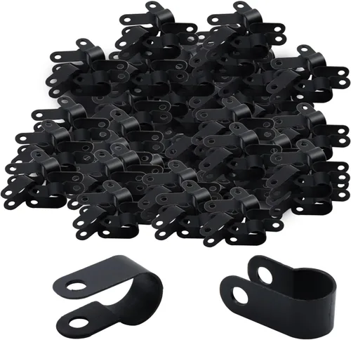 Miniatura 9 de Antrader Clips de cable tipo R, abrazaderas de cable de 0.12 pulgadas con tornillos, acero inoxidable 304, 100