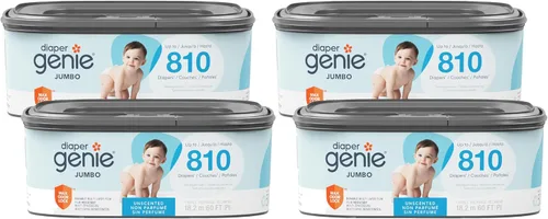 Miniatura 11 de Diaper Genie Recambio cuadrado jumbo, con película continua, puede contener hasta 810 pañales de tamaño recién nacido por repuesto.