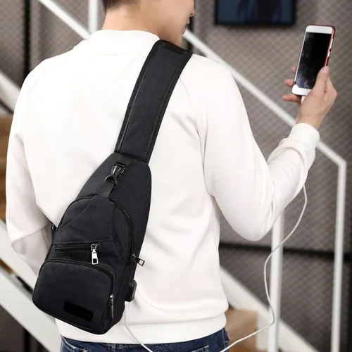Miniatura 3 de Bolso bandolera pequeño, bolso cruzado en el pecho, mochila multiusos para mujeres y hombres, bolsa de viaje con correa