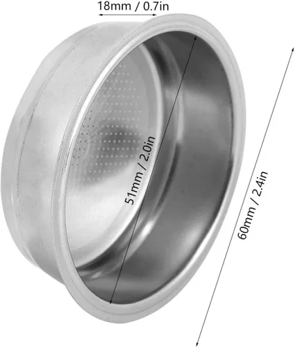 Miniatura 4 de Cesta de filtro de café Colador de acero inoxidable, taza de 2.008 in de una sola capa no presurizada filtro apto