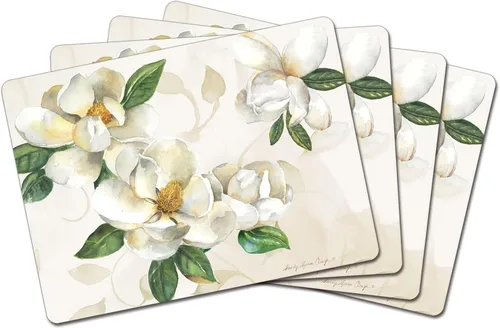 Miniatura 15 de Manteles Individuales Decorativos Premium de Tablero Duro para Mesa Jardín de Medianoche Negro y Blanco Paquete de 4 Fabricado en los Estados Unidos