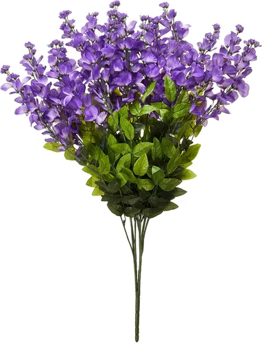 Miniatura 11 de Flores de glicina artificial para mata colgante larga, 15 tallos, para decoración y arreglo del hogar, boda, restaurante y oficina Belleza