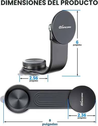 Miniatura 8 de eSamcore Magsafe - Soporte magnético para teléfono con brazo de aleación flexible para salpicadero de automóvil y parabrisas con ventosa para iPhone
