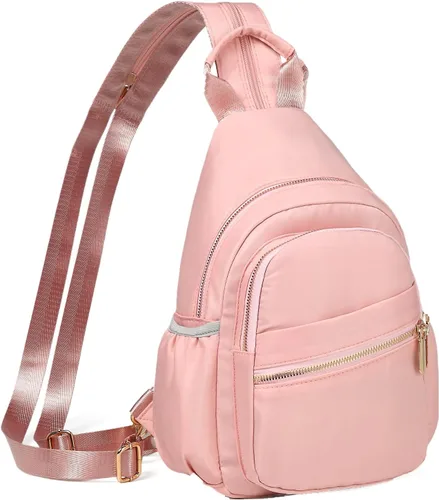 Miniatura 4 de YAZEKOUS - Mochila cruzada tipo bandolera mini para mujeres, convertible, pequeña mochila para viajes, para senderismo, mochila de día Z Rosa