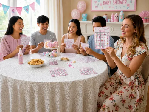 Miniatura 2 de Tarjetas de Bingo Rosas para Fiesta de Baby Shower, Juego de Bingo para Baby Shower, Juegos de Fiesta de Baby Shower para Adultos, Suministros