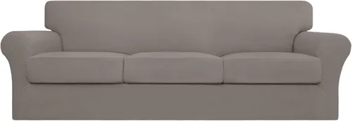 Easy-Going - 4 piezas de funda elástica para sofá de gran tamaño para perros, lavable, para 3 cojines separados, protector de muebles elástico de