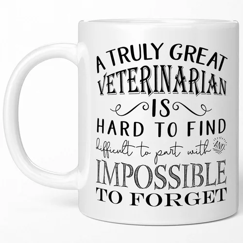 Regalos de agradecimiento para veterinarios – A Truly Great Veterinarian is Hard to Find Taza de café, el mejor regalo de jubilación veterinaria,