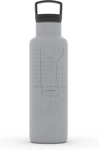 Miniatura 61 de Well Told Botella de agua aislada con mapa de Washington DC grabado, botella de acero inoxidable grabada (21 onzas, blanco) botella aislada de mapa