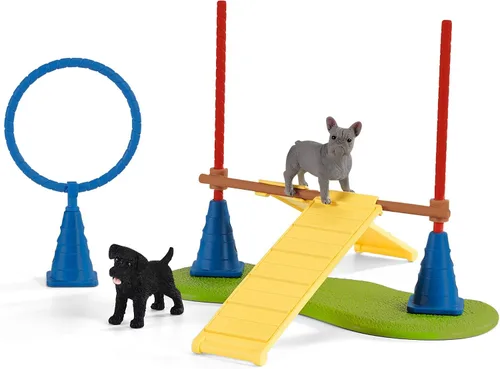 Miniatura 4 de Schleich Farm World, juguetes de granja para niñas y niños de 3 a 8 años, juego de 14 piezas, entrenamiento de agilidad para cachorros en The Dog