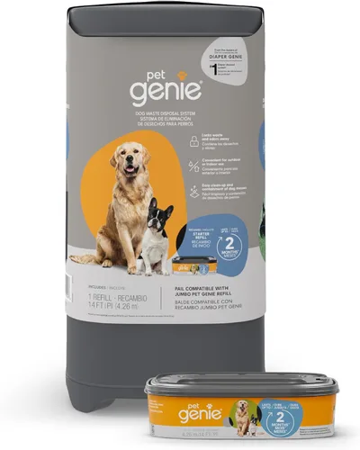 Miniatura 11 de Pet Genie Pail Sistema de eliminación de desechos de perros para control de olores con 1 repuesto de inicio (14 pies) + 1 paquete de repuesto Pet